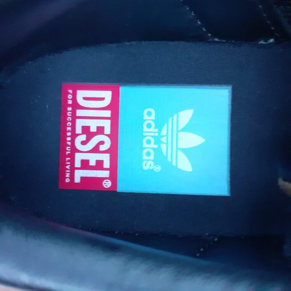 DIESEL x ADIDAS STAN SMITH 100%LEATHER Spooky Spike Goth Rebel Sneaker Antique 9 - Picture 2 of 12